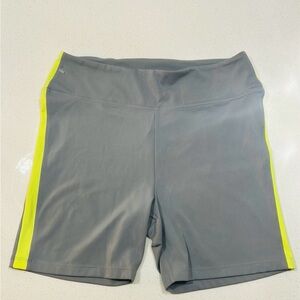 Women's Gray and Yellow PINK Athletic Shorts